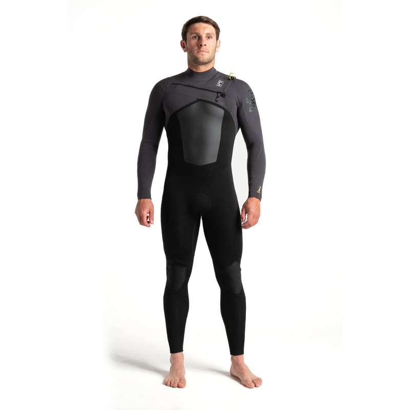 C-Skins Rewired 3/2mm Chest Zip Wetsuit – Black/Metallic/Lime