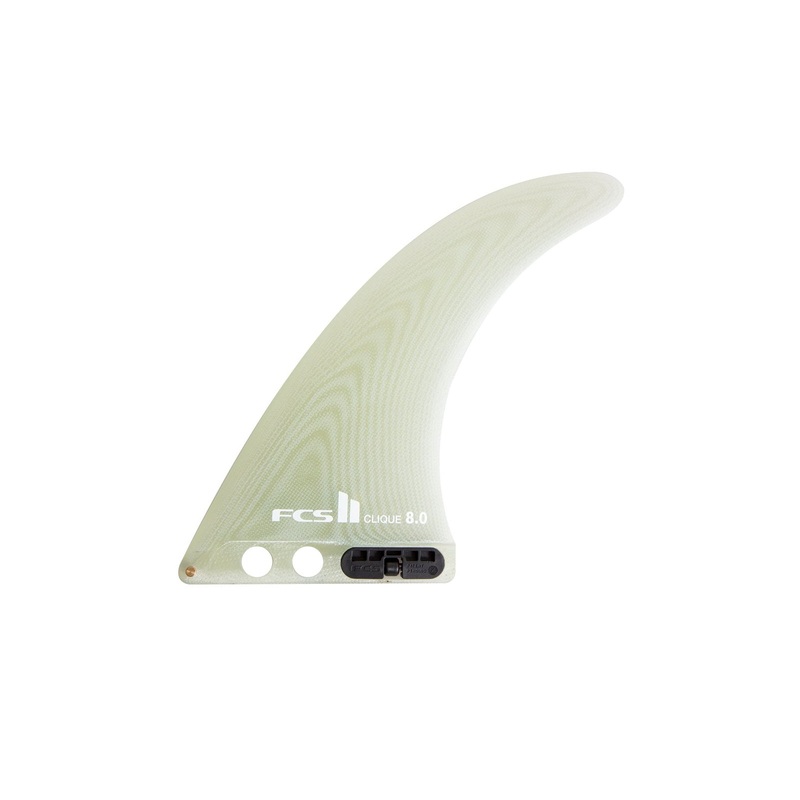 FCS II Clique Performance Glass Longboard Fin – 7″/Clear
