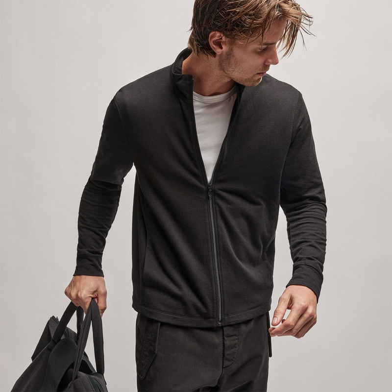 French Terry Zip Up – Black