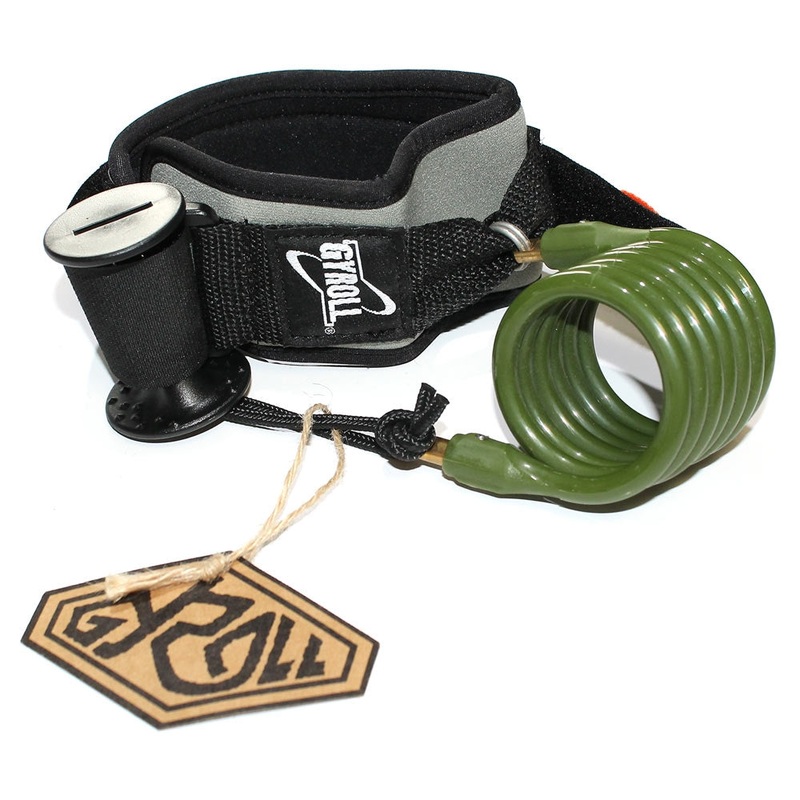Gyroll Coiled Bicep Leash – Army Green