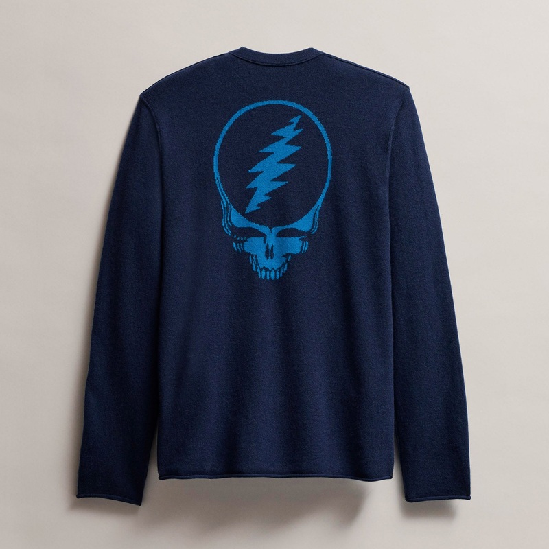Men’s Grateful Dead Recycled Cashmere Sweater – Prussian/ Teal