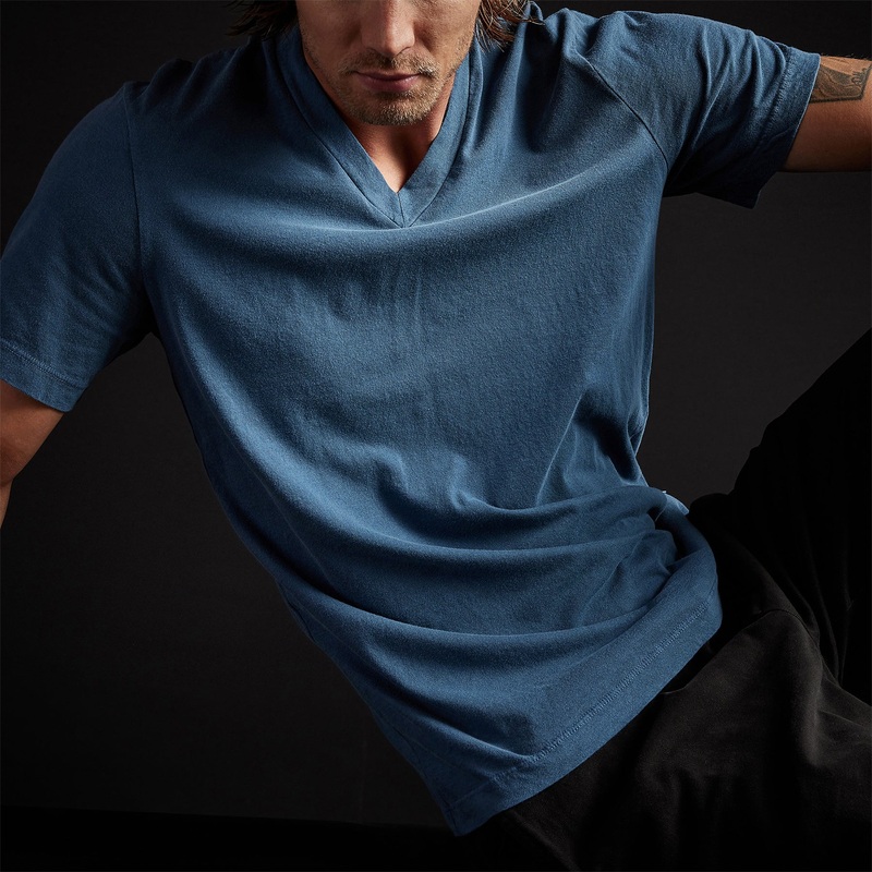 Short Sleeve V Neck – Lake Pigment