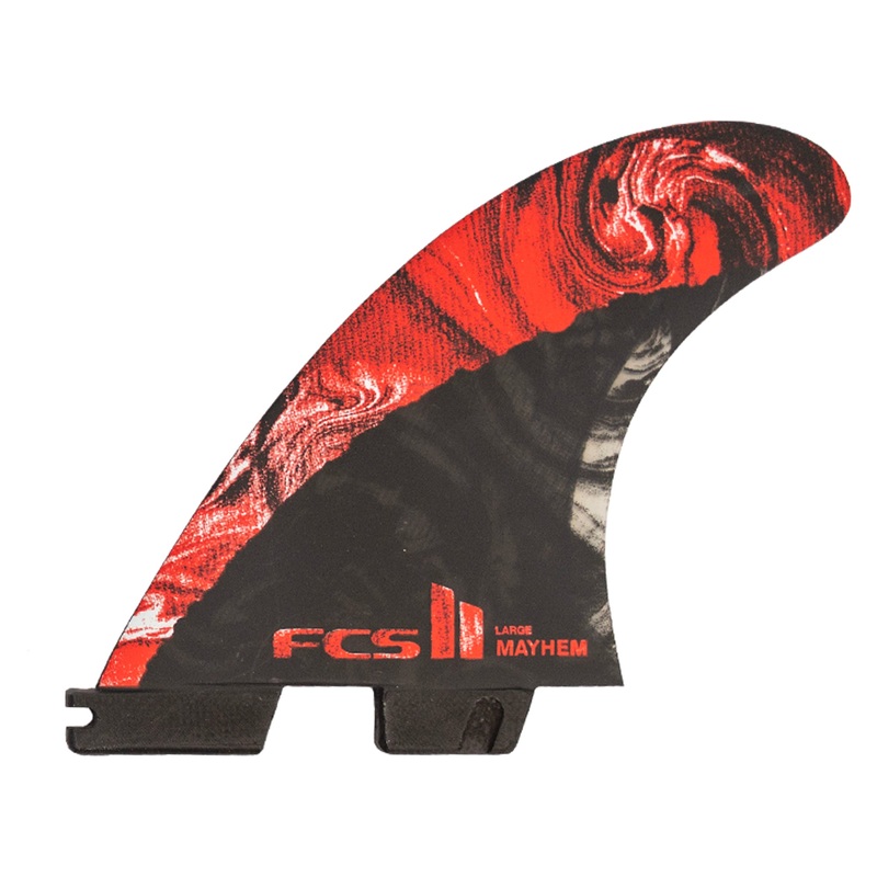FCS II Lost MB Performance Core Carbon Tri Surfboard Fins – Large/Red