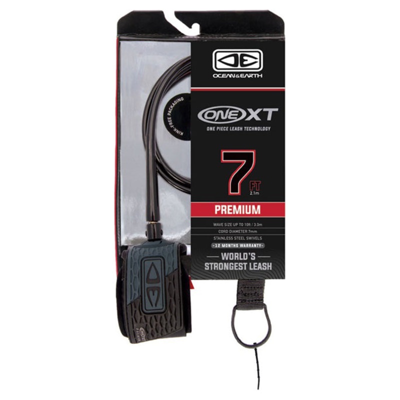 Ocean And Earth Premium One-XT Leash – 7ft Black