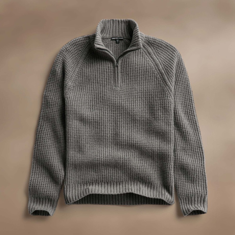 Waffle Knit Half Zip – Granite