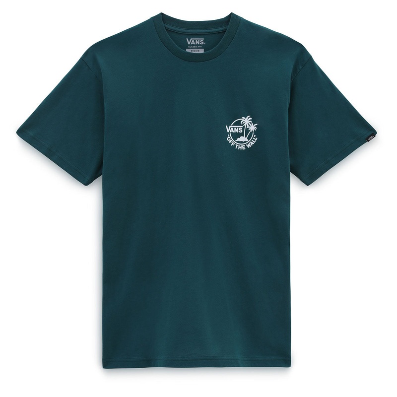 Vans Men’s Mini Dual Palm Tee – Teal/White