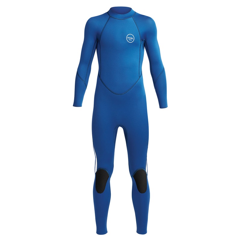 Xcel Kids Axis 3/2mm Flatlock Back Zip Wetsuit – Faint Blue/White