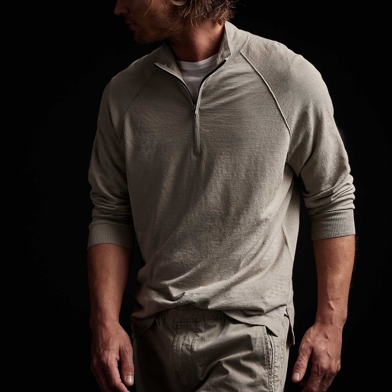 Linen Blend Half Zip Sweater – Mineral
