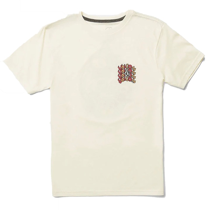 Volcom Sticker Skull Youth Boy’s S/S T-Shirt – Off White