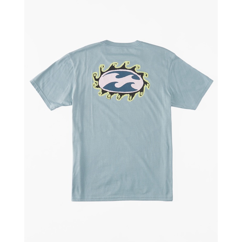 Billabong Toddler Crayon Wave Tee-Washed Blue