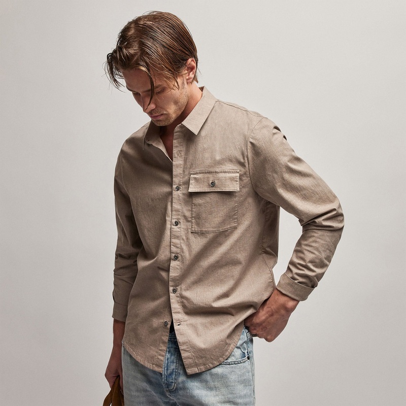 Garment Washed Shirt – Stone