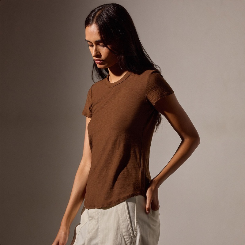 Sheer Slub Crew Neck Tee – Light Roast