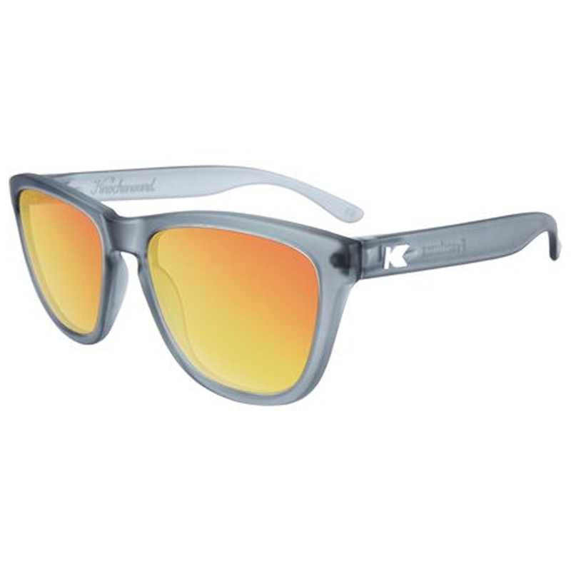 Knockaround Premiums Men’s Sunglasses – Frosted Grey/Red Sunset Polarized