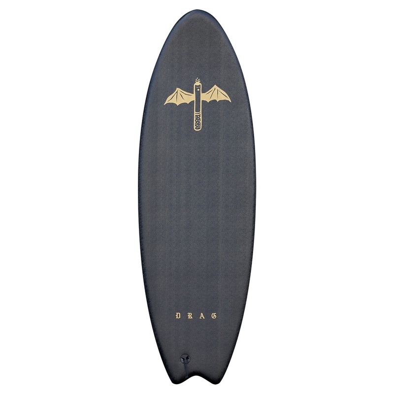 Drag Dart Swallow Tail Thruster 5’6 Softboard – Black/Black
