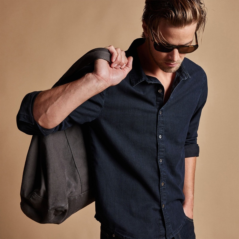 Lightweight Denim Shirt – Blue Black