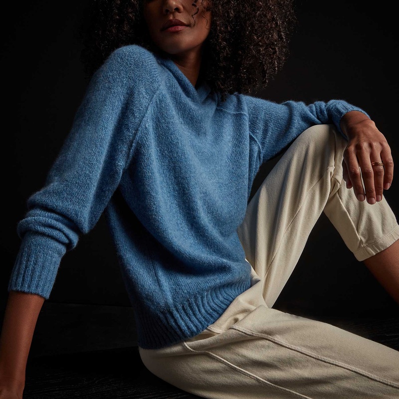 Lightweight Cashmere Hoodie – Blue Raspberry