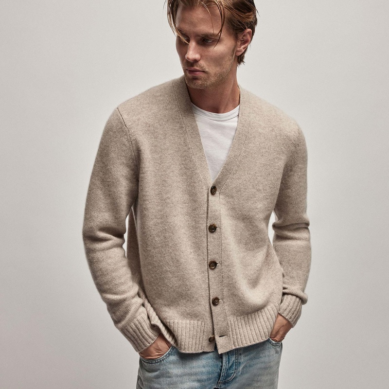 Recycled Cashmere Cardigan – Stone
