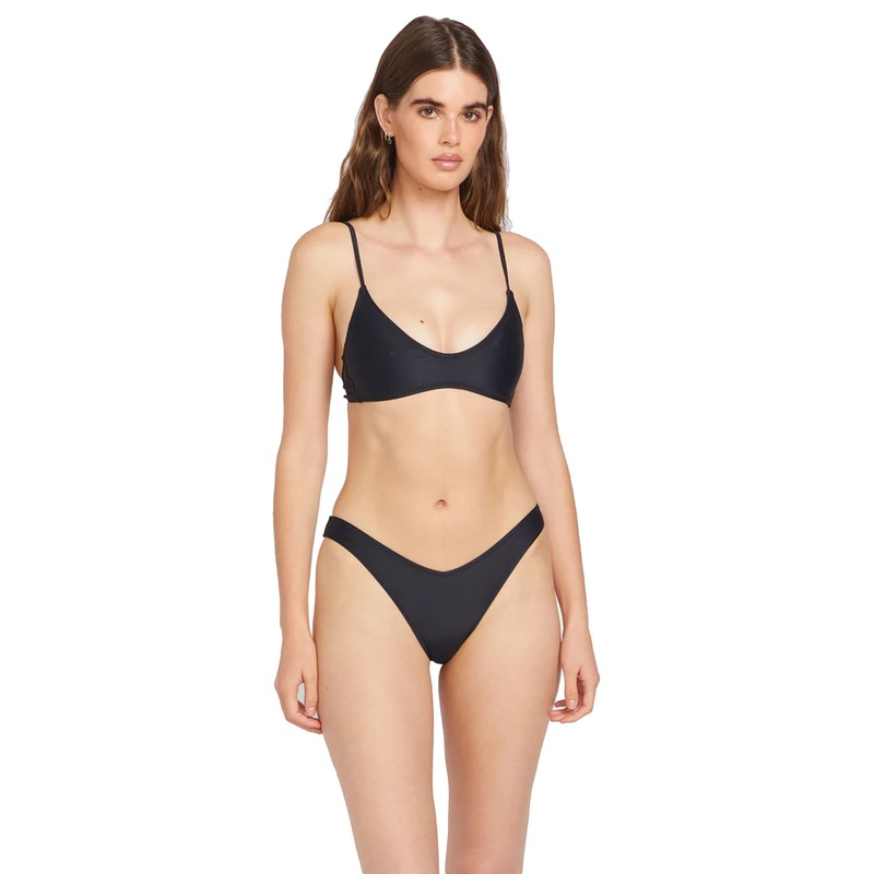 Volcom Simply Solid Cropped Women’s Bikini Top – Black
