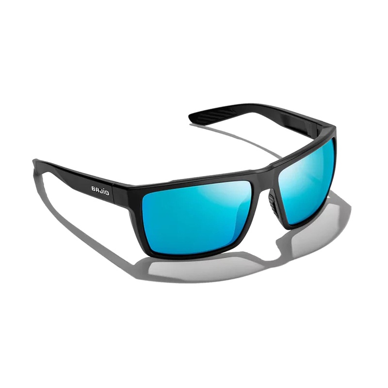 Bajio Stiltsville X-Large Men’s Sunglasses – Black Matte/Blue Mirror Polarized