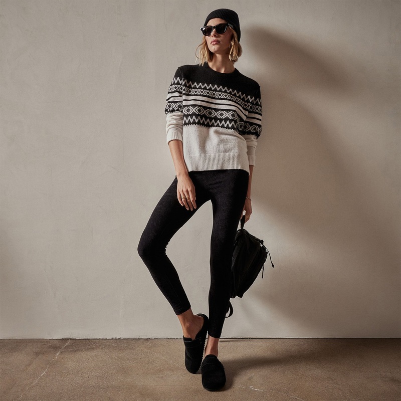 Fair Isle Cotton Cashmere Sweater – Black/Foggy/Chalk