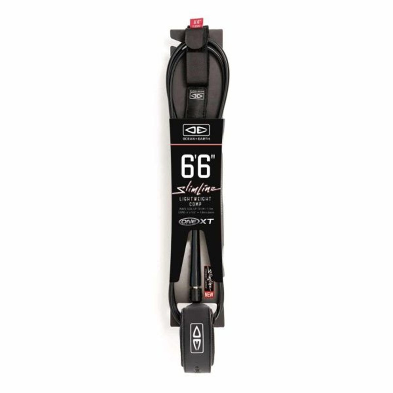Ocean & Earth Slimline Lightweight Comp One-XT 6’6″ Leash – Black