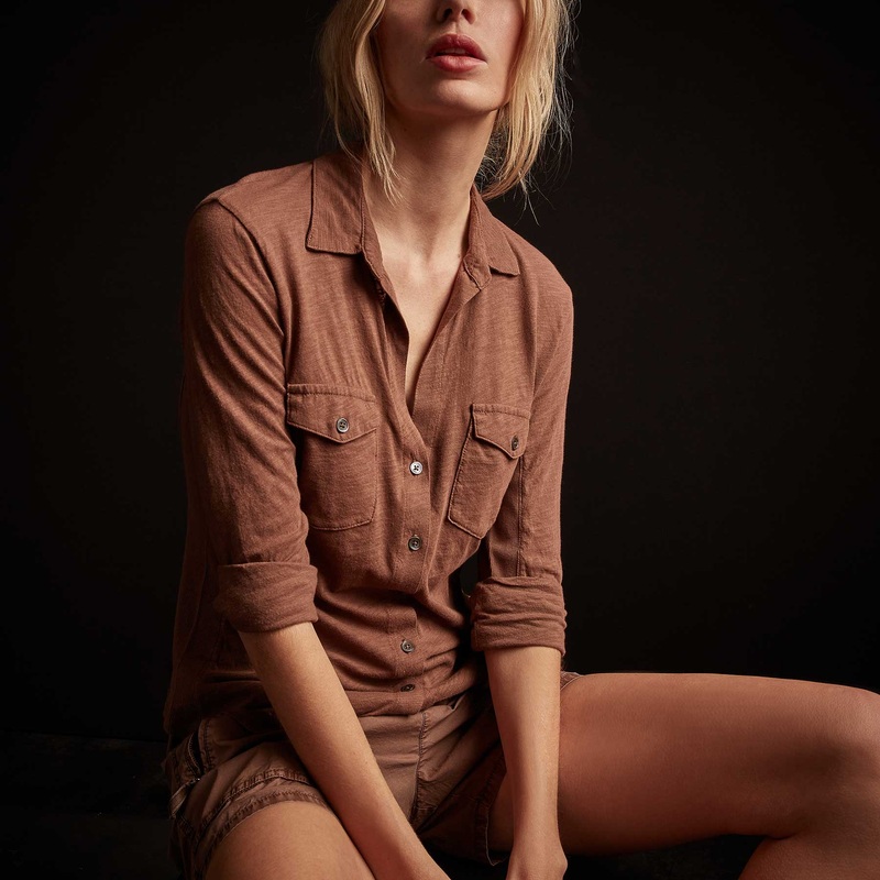 Sheer Slub Side Panel Shirt – Malt