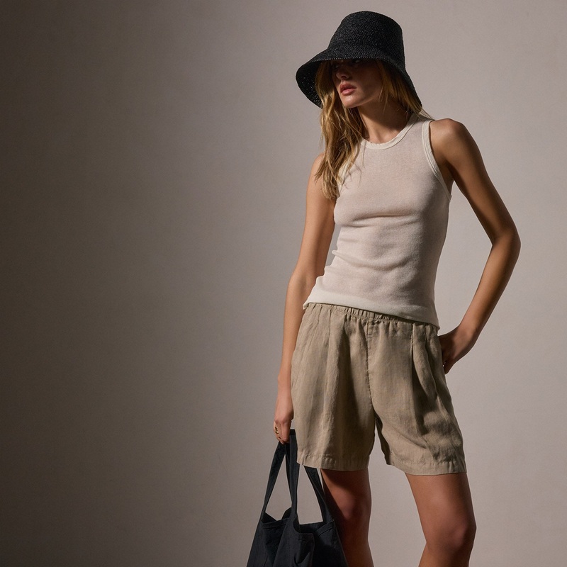 Cotton Cashmere Rib Shell Top – Ivory