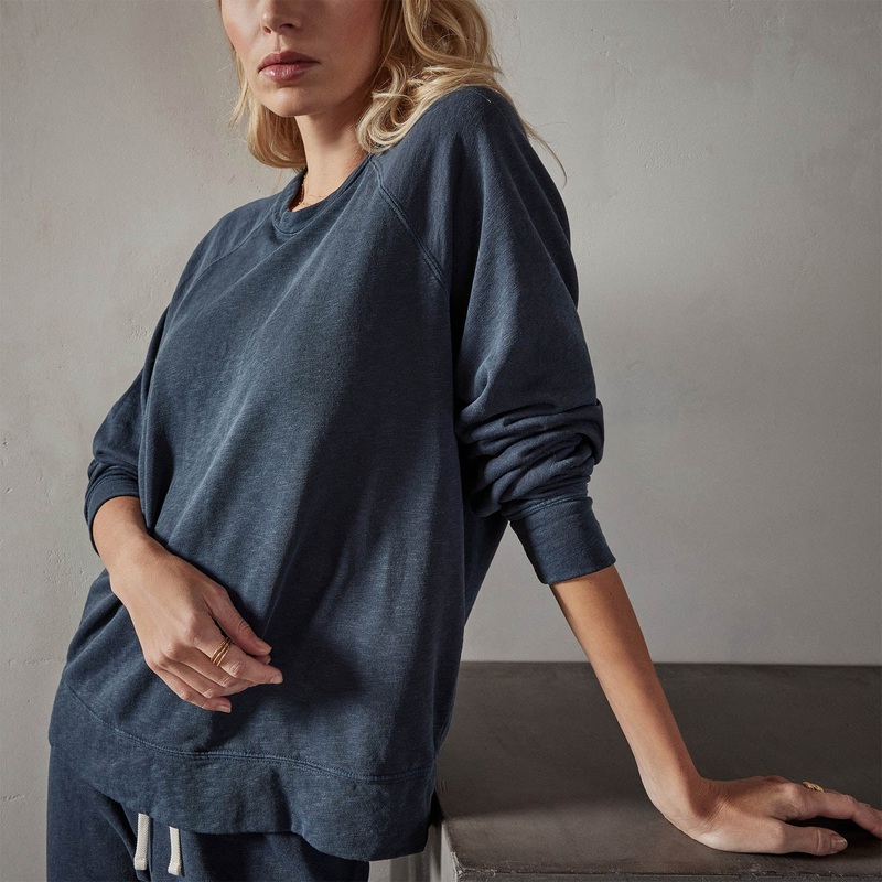 Vintage French Terry Relaxed Sweatshirt – Blue Oil Pigment