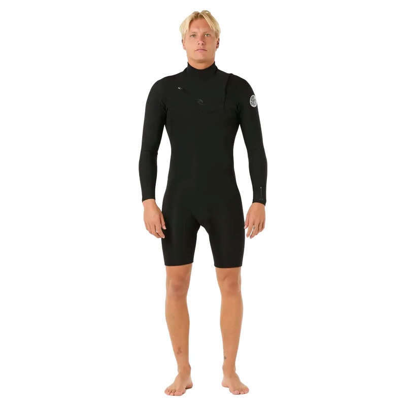 Rip Curl Dawn Patrol 2mm Mens Chest Zip Long Sleeve Spring Wetsuit – Black – 2025