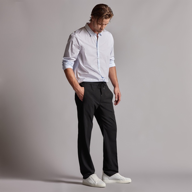 Stretch Wool Blend Pant – Black