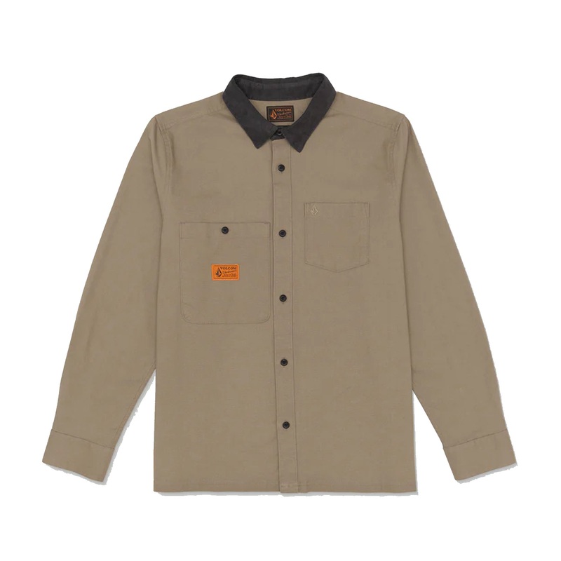 Volcom Debasser Men’s L/S Dress Shirt – Teak