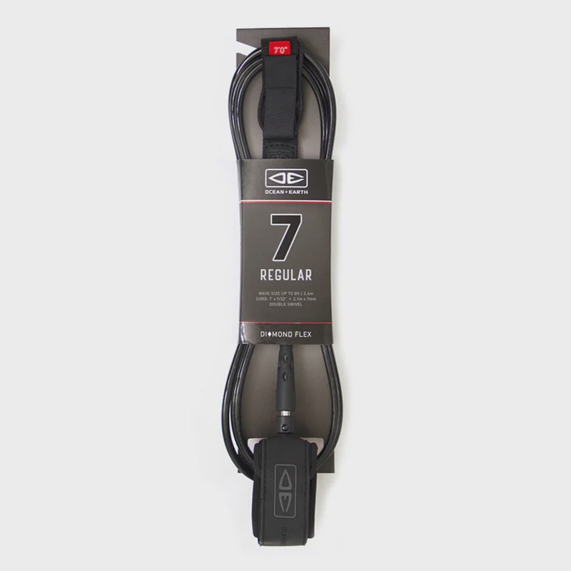 Diamond Flex 7ft Regular Leash – Black