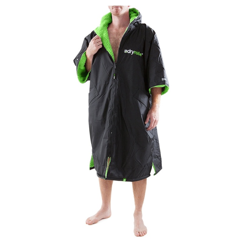 Dryrobe Advance Short Sleeve Changing Robe – Large – Black/Green