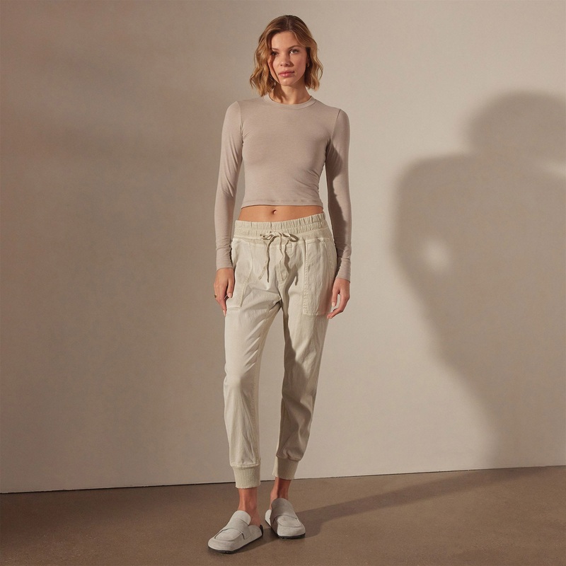 Mixed Media Pant – Talc