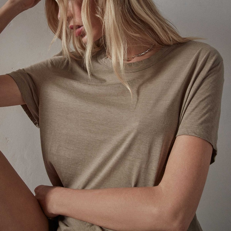 Recycled Lotus Jersey Knit Tee – Fawn