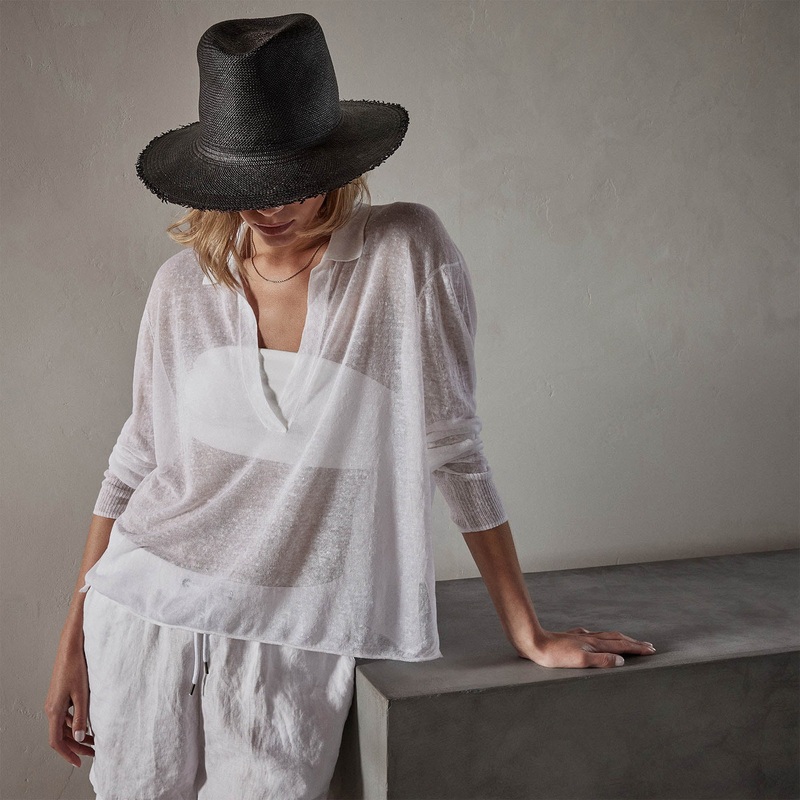 Soleil Linen Polo – White