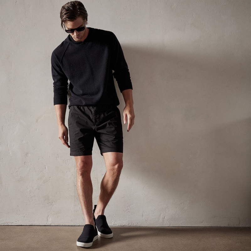 Cotton Linen Tailored Short – Black