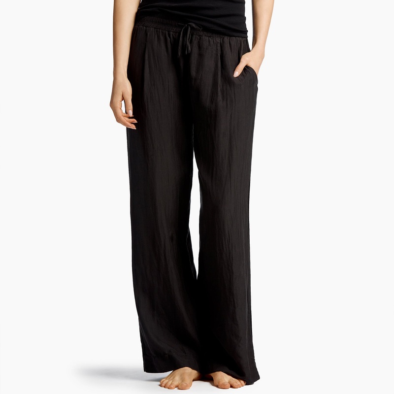 Cotton Silk Pajama Pant – Black