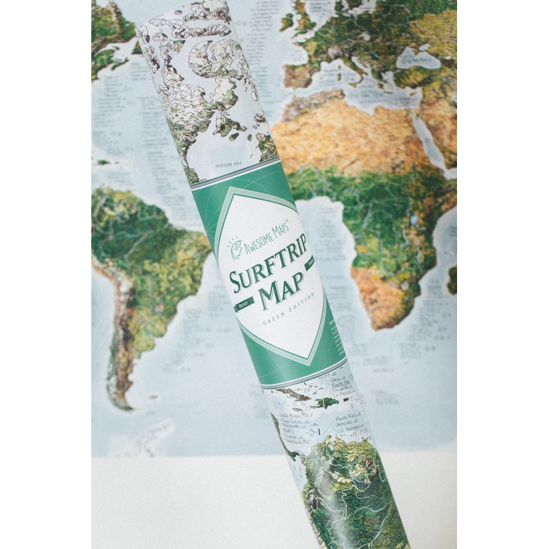 AWESOME MAPS – SURFTRIP MAP ENGLISH – GREEN EDITION