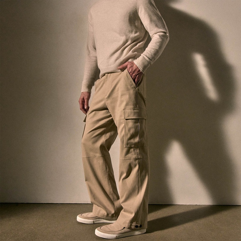 Cashmere Touch Cotton Cargo – Light Khaki
