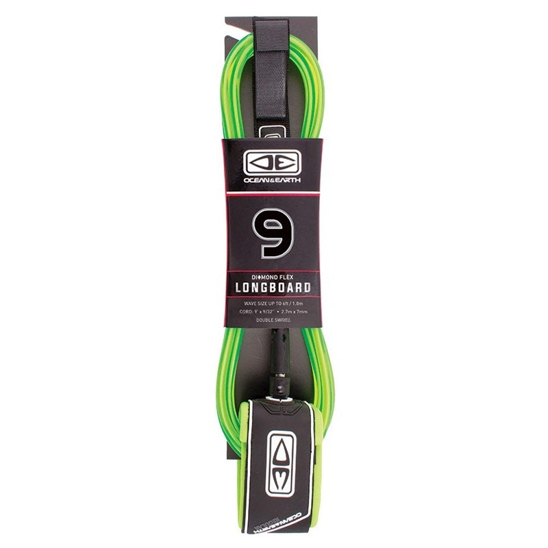 Ocean & Earth Regular Moulded Longboard Leash 9ft – Lime