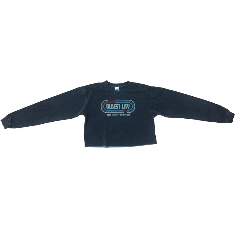 Surf Station 1565 Women’s L/S Cropped Sweater – Charcoal