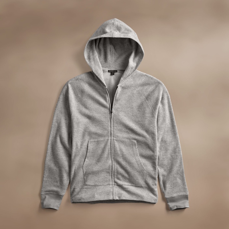 Brushed Thermal Zip Up – Heather Grey