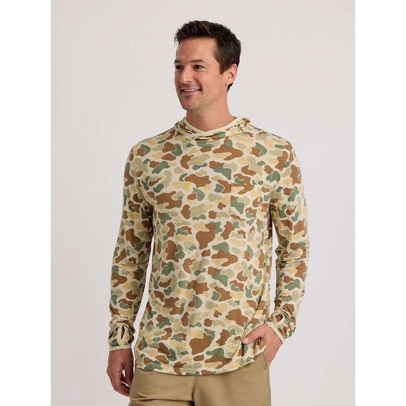 Free Fly Bamboo Lightweight Hooded L/S Shirt-Vintage Camo