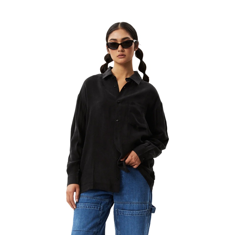 Afends Womens Gemma Recycled Long Sleeve Cupro Shirt