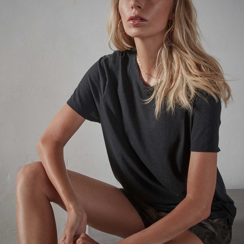 Recycled Lotus Jersey Knit Tee – Black