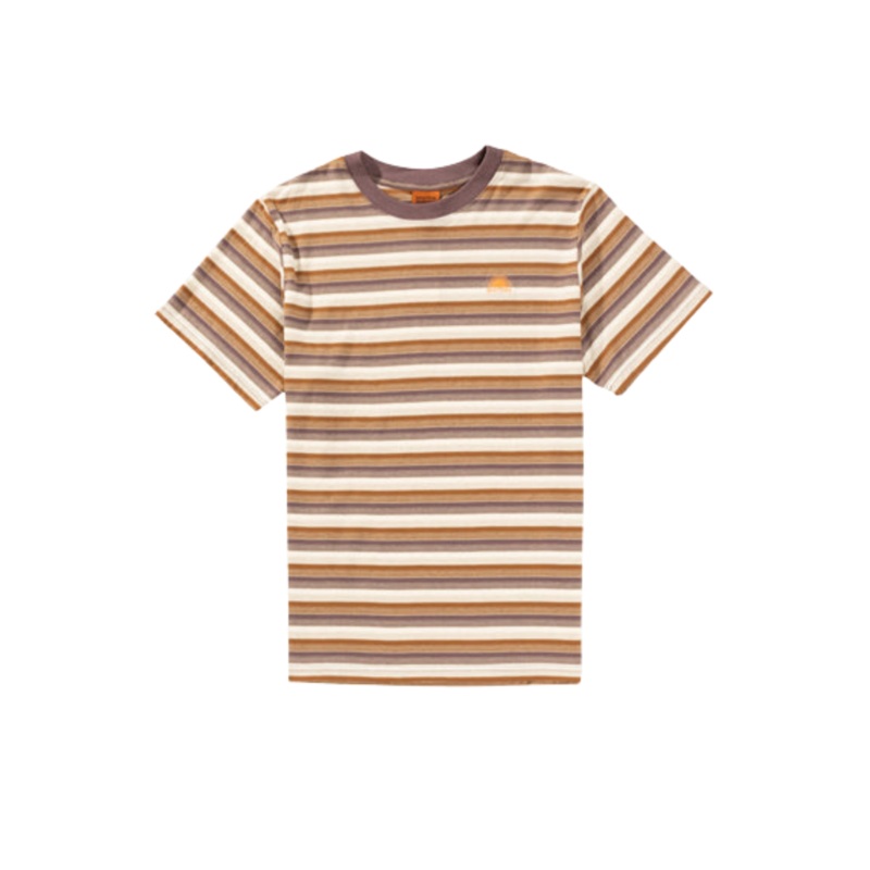 Rhythm Vintage Stripe T-Shirt Brown