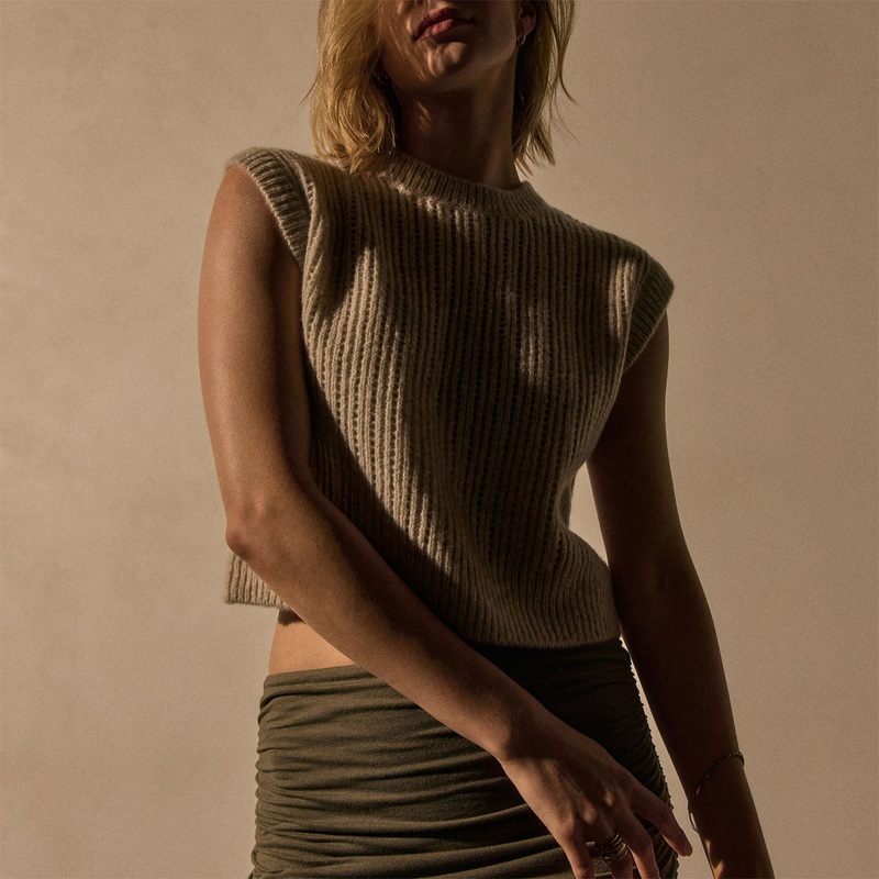 Open Stitch Vest – Alabaster Mix