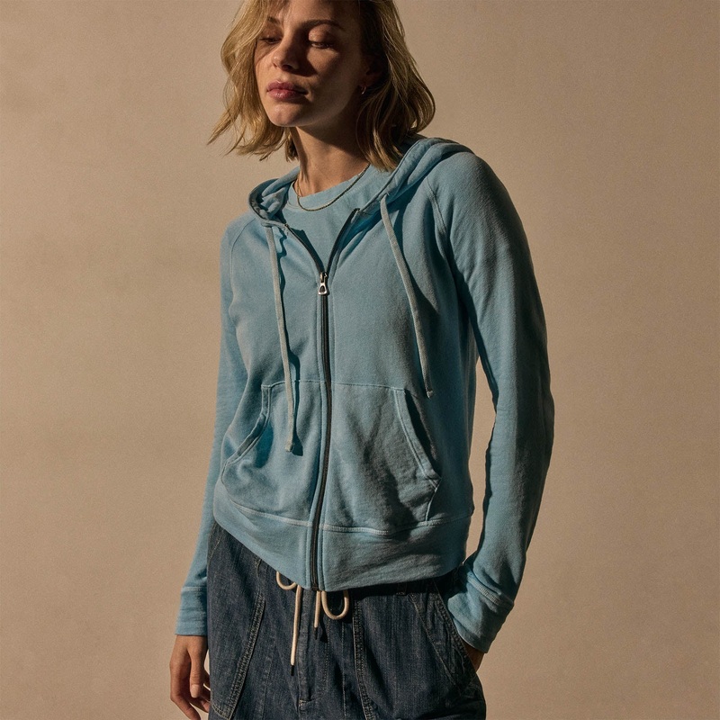 Vintage French Terry Zip Up Hoodie – Skipper Pigment