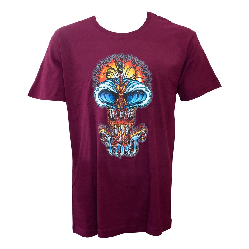 Lost Wave Skull Men’s S/S T-Shirt – Maroon